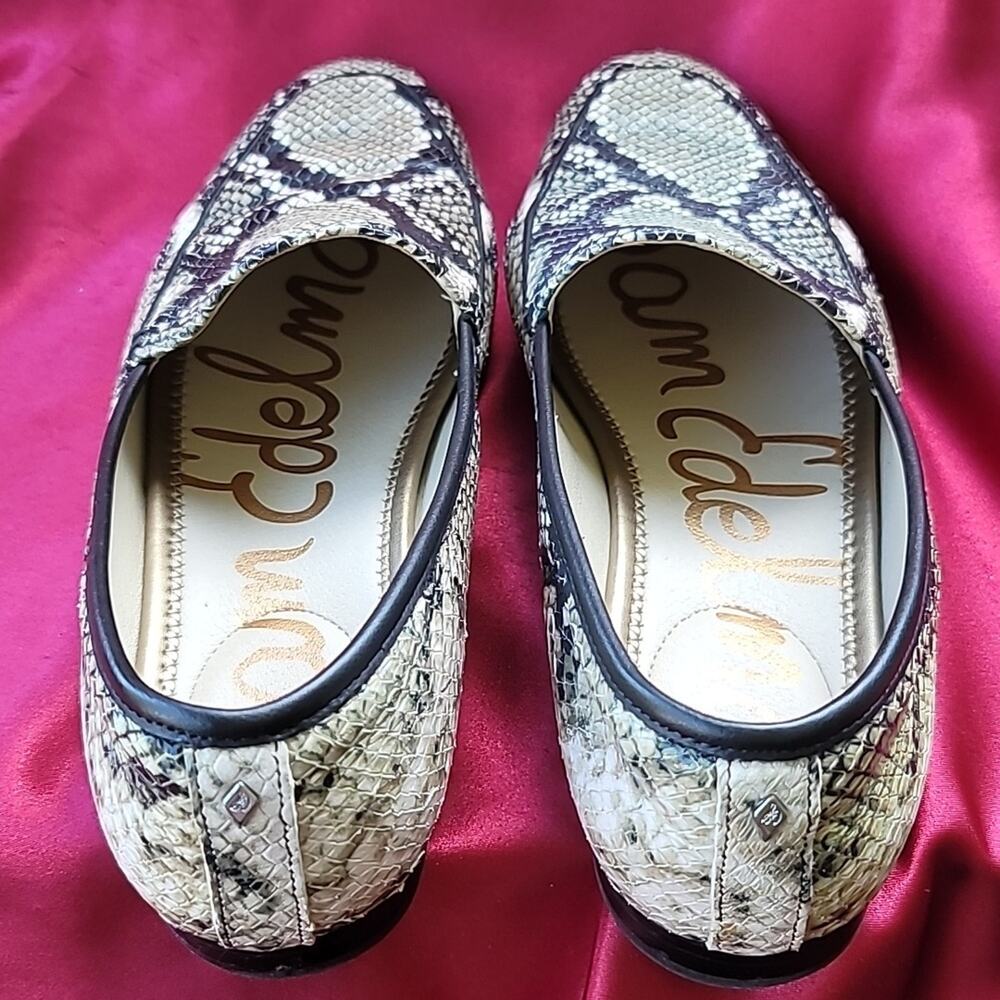 SAM EDELMAN sz8.5 snakeskin slip on premium leather loafer - Picture 6 of 11